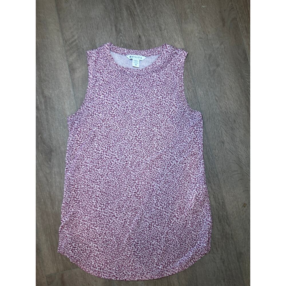 NEW Athleta Pink Cheetah Print Workout Tank XS Scoop Neck Athletic Top NWOT - Picture 6 of 7